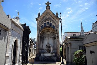12 Dorrego Ortiz Basualdo Mausoleum Includes A Cross, Female Figure Next To A Seven-Branched Candelabrum Recoleta Cemetery Buenos Aires